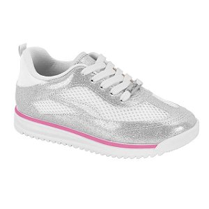Tênis Infantil Menina Molekinha Nylon Free Sport- Branco/Prata