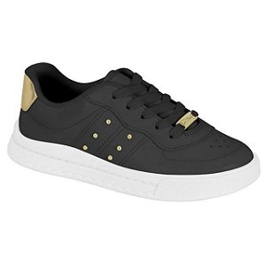 Tênis Infantil Menina Molekinha Turim Metalizado Premium- Preto/ Dourado