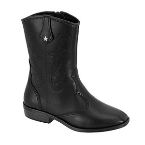 Bota Infantil Menina Molekinha Texana Napa Berlim- Preto