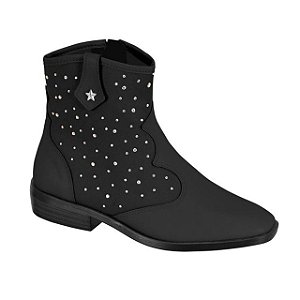 Bota Infantil Menina Molekinha  Camurça Flex- Preto