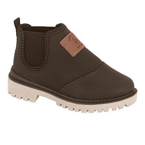 Botina Infantil Menino Molekinho Napa Moscou- Café/ Creme