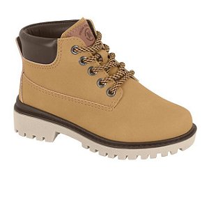 Bota Coturno Infantil Menino Molekinho Napa Moscou- Mostarda/ Café