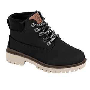 Bota Coturno Infantil Menino Molekinho Napa Moscou- Preto