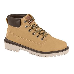 Bota Coturno infantil Menino Molekinho Napa Moscou Milano- Mostarda/ Café