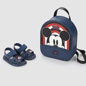 Sandália Infantil Menino Disney Mochila Mickey- Azul/ Vermelho
