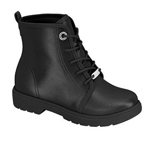 Bota Coturno Infantil Menina Molekinha Napa Metalizado Tamisa-Preto