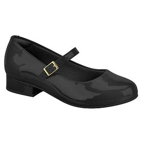 Sapatilha Infantil Menina Salto Molekinha Verniz Premium- Preto