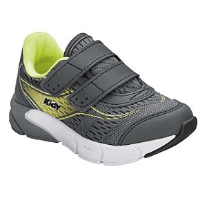 Tênis Infantil Menino Kidy Energy Baby- Grafite/ Amarelo Neon