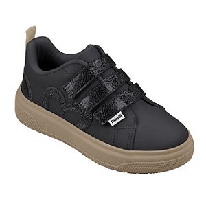 Tênis Infantil Menina Pampili XP24 Velcro- Petro Holografico/ Creme