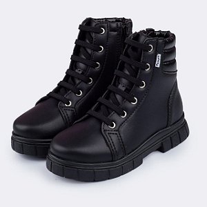 Bota Coturno Infantil Menina Pampili Lucky- Preto