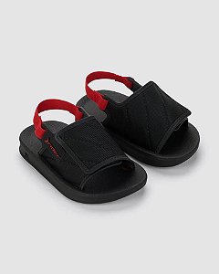 Chinelo Infantil Menino Rider Sreet Slide Baby- Preto/ Vermelho