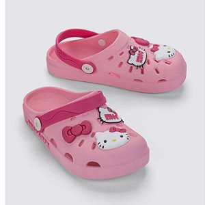 Babuche Infantil Menina Hello Kitty- Rosa/ Branco
