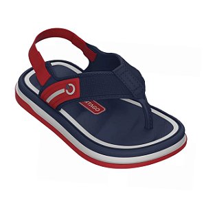 Chinelo Infantil Menino Cartago Malaga Sport- Bege/ Azul/ Vermelho