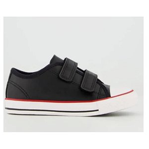 Tênis Infantil Diversão Couro Sintético Mini Pedro- Preto