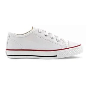 Tênis Infantil Diversão Couro Sintético- Branco/ Vermelho