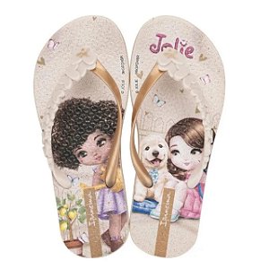 Chinelo Infantil Menina Ipanema Jolie- Bege Ouro