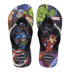 Chinelo Infantil Menino Havaianas Kids Top Marvel- Preto