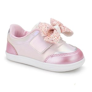 Tênis  Infantil Menina Mini Sua Cia- Perolizado/ Rosa Ballet/ Branco