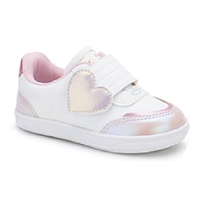 Tênis Infantil Menina Mini Sua Cia Coração- Branco/Rosa Ballet/ Sorvete