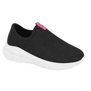 Tênis Infantil Menina Molekinha Slip Lycra- Preto
