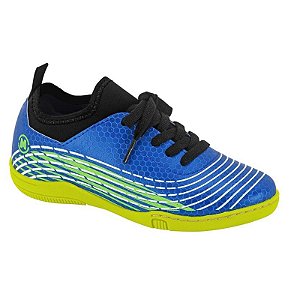Chuteira Infantil Futsal Molekinho Uberlandia- Azul Fluor/ Amarelo/ Preto