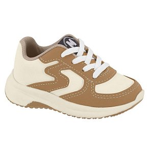 Tênis Infantil Menino Molekinho Floter Rustico- Branco OFF/ Caramelo