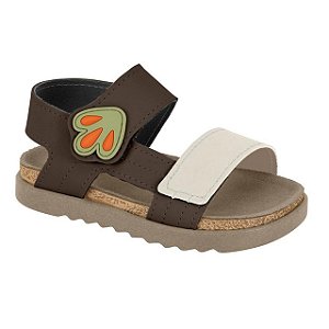 Sandália Infantil Menino Molekinho Floter Rustico- Café/ Branco OFF