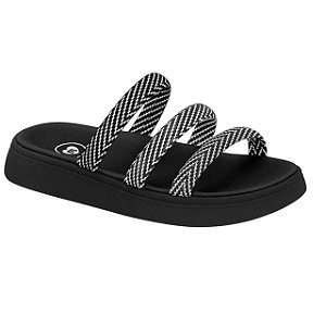 Rasteirinha Infantil Menina Molekinha Tira Pronta Tresse-  Preto/ Branco