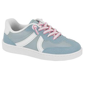 Tênis Infantil Menina Molekinha Turim Estelar- Azul Sky/ Glitter/ Branco