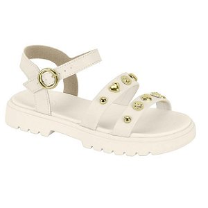 Sandália Infantil Menina Molekinha Napa Turim- Branco OFF