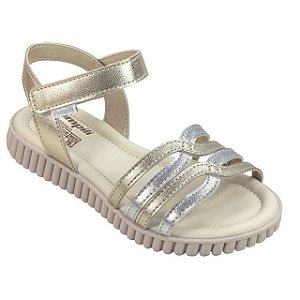 Sandália Infantil Menina Pampili Candy- Dourado/ Prata