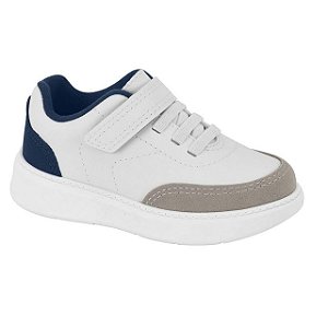 Tênis Infantil Menino Molekinho Neo- Branco/ Cinza/ Marinho