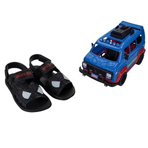 Sandália Infantil Menino Homem Aranha Furgão- Preto/ Vermelho