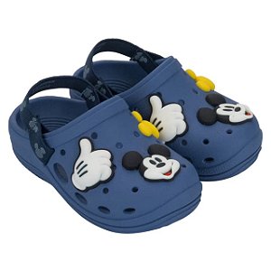 Babuche Infantil Menino Mickey Moments- Azul/ Azul Escuro