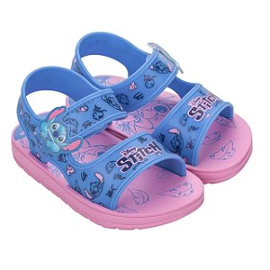 Sandália Infantil Menina Disney Stitch- Rosa/Azul Médio
