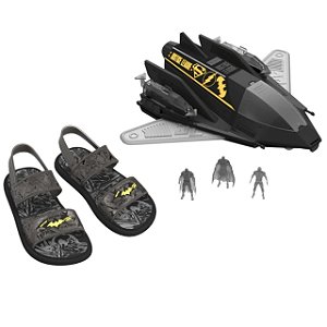 Sandália Infantil Menino  Batman Galaxy- Preto/ Prata