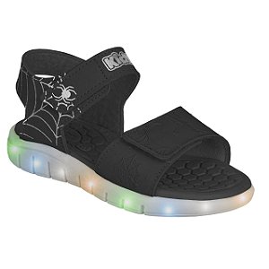 Sandália Infantil Menino Kidy Wave Teia Led- Preto/ Prata
