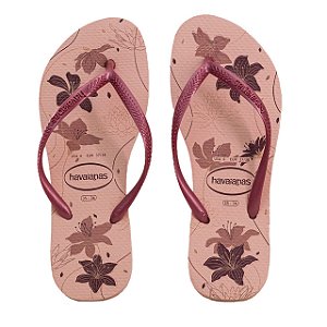 Chinelo Feminino Havaianas Slim Organic- Rosa/ Rose Gold