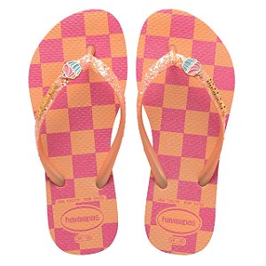 Chinelo Infantil Menina Havaianas Glitter- Pessêgo
