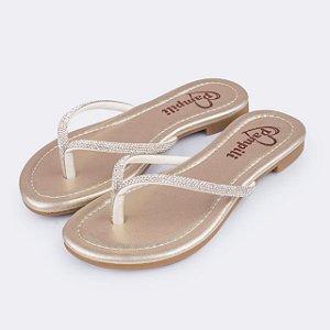 Rasteirinha Infantil Menina Pampili Iris Dourado