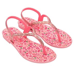 Sandália Infantil Menina Grendha Bela Amor em Flor- Rosa Goiaba