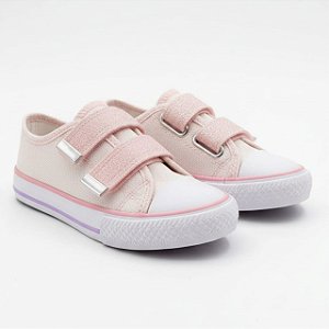 Tênis Infantil Menina Diversão Canvas Velcro- Rose
