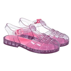 Sandália Infantil Menina Cristal Camin- Gliter Rosa Ballet