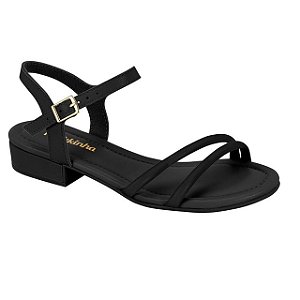 Sandália Infantil Menina Molekinha Napa Turim- Preto/ Preto