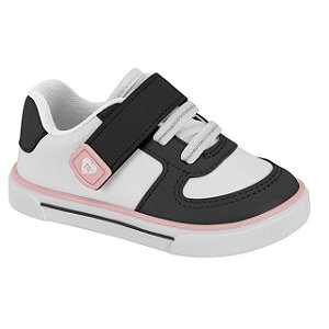 Tênis Infantil Menina Molekinha Turim- Branco/ Preto/ Rosa