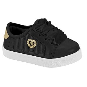 Tênis Infantil Menino Molekinha Glamour- Preto/ Dourado