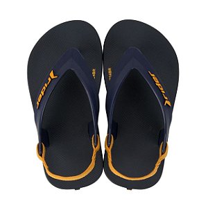 Chinelo Infantil Menino Rider Feel Dedo Baby- Azul/ Laranja