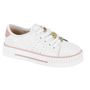 Tênis Infantil Menina Molekinha Turim- Branco/ Rosa