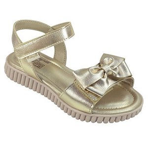 Sandália Infantil Menina Pampili Candy Laço- Dourado