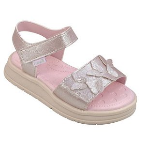 Sandália Infantil Menina Pampili Petit- Rose Metal
